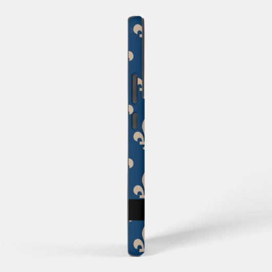 Fleur de Lis, Beige on Navy Blue, Royal, Your Name Samsung Galaxyケース (右側面)