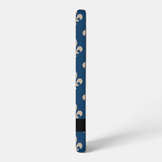 Fleur de Lis, Beige on Navy Blue, Royal, Your Name Samsung Galaxyケース (左側面)