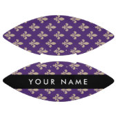 Fleur de Lis, Beige on Purple, Royal, Your Name アメリカンフットボール (パネル)