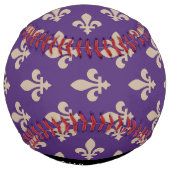 Fleur de Lis, Beige on Purple, Royal, Your Name ソフトボール (裏面)