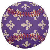 Fleur de Lis, Beige on Purple, Royal, Your Name ソフトボール (正面)