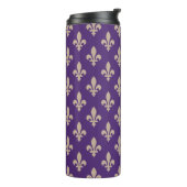 Fleur de Lis, Beige on Purple, Royal, Your Name タンブラー (回転左)