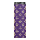 Fleur de Lis, Beige on Purple, Royal, Your Name タンブラー (裏面)
