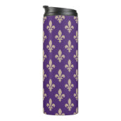Fleur de Lis, Beige on Purple, Royal, Your Name タンブラー (回転右)