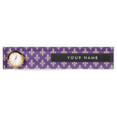Fleur de Lis, Beige on Purple, Royal, Your Name デスクネームプレート (正面)