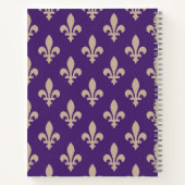 Fleur de Lis, Beige on Purple, Royal, Your Name ノートブック (裏面)