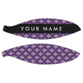 Fleur de Lis, Beige on Purple, Royal, Your Name バスケットボール (パネル)