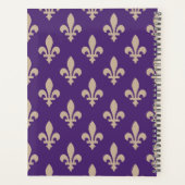 Fleur de Lis, Beige on Purple, Royal, Your Name プランナー手帳 (裏面)