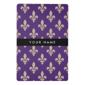 Fleur de Lis, Beige on Purple, Royal, Your Name ミニクリップボード (裏面)