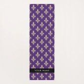 Fleur de Lis, Beige on Purple, Royal, Your Name ヨガマット (裏面)