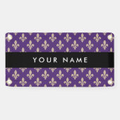 Fleur de Lis, Beige on Purple, Royal, Your Name 横断幕 (横)