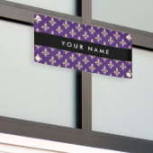 Fleur de Lis, Beige on Purple, Royal, Your Name 横断幕 (ビルの外側)
