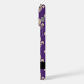 Fleur de Lis, Beige on Purple, Royal, Your Name iPhoneケース (左側面)