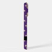 Fleur de Lis, Beige on Purple, Royal, Your Name iPhoneケース (右側面)