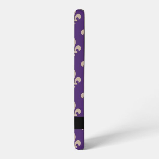 Fleur de Lis, Beige on Purple, Royal, Your Name Samsung Galaxyケース (左側面)