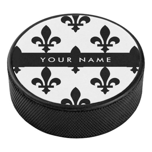 Fleur de Lis, Black on White, Black, Your Name アイスホッケーパック (3/4)