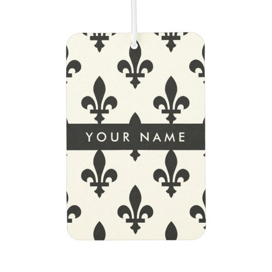 Fleur de Lis, Black on White, Black, Your Name カーエアーフレッシュナー (正面)