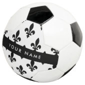 Fleur de Lis, Black on White, Black, Your Name サッカーボール (3/4)