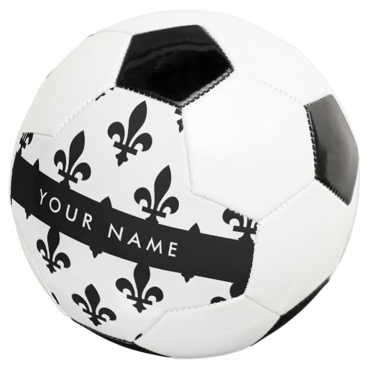 Fleur de Lis, Black on White, Black, Your Name サッカーボール (3/4)