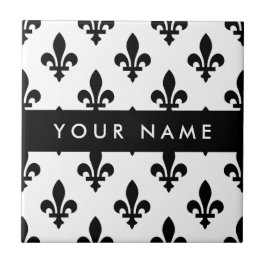 Fleur de Lis, Black on White, Black, Your Name タイル
