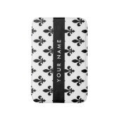 Fleur de Lis, Black on White, Black, Your Name バスマット (正面縦)