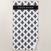 Fleur de Lis, Black on White, Black, Your Name ビーチタオル (正面)