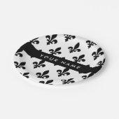 Fleur de Lis, Black on White, Black, Your Name ペーパープレート (アングル)