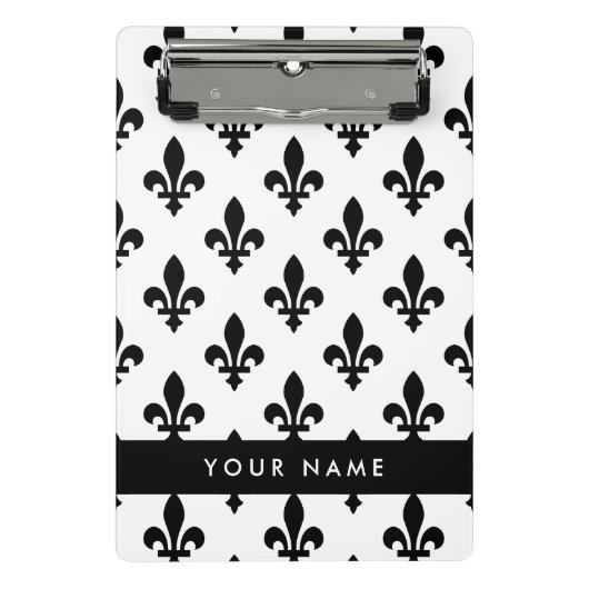 Fleur de Lis, Black on White, Black, Your Name ミニクリップボード (正面)