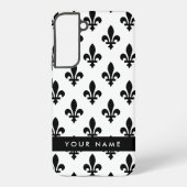 Fleur de Lis, Black on White, Black, Your Name Samsung Galaxyケース (裏面)