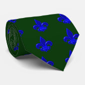 Fleur De Lis Blau blue ネクタイ (ロール)