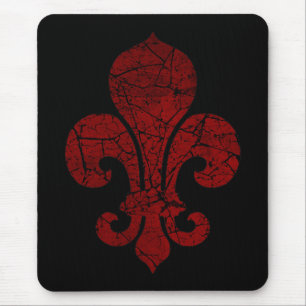 fleur-de-lis-cracked_red マウスパッド