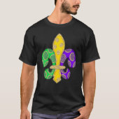 Fleur De Lis  Effect Mardi Gras Tシャツ (正面)
