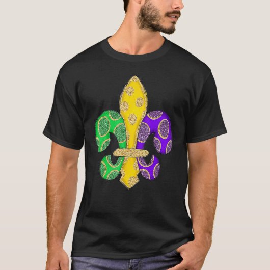 Fleur De Lis Effect Mardi Gras Tシャツ (正面)