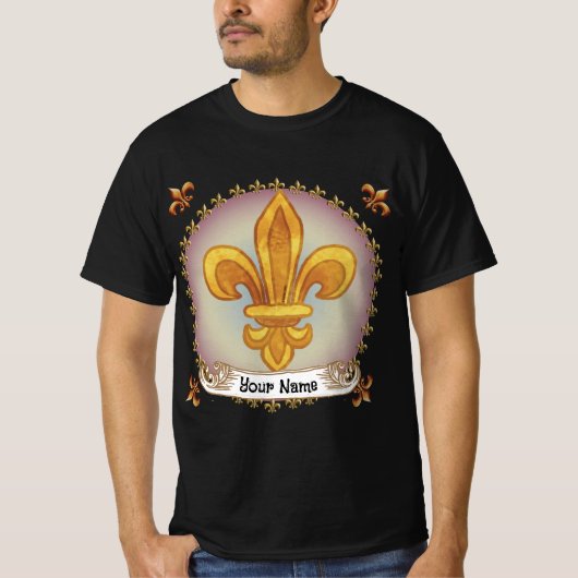 Fleur De Lis Family Crest Surname Tシャツ (正面)