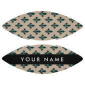 Fleur de Lis, Green on Beige, Royal, Your Name アメリカンフットボール (パネル)