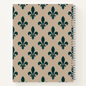 Fleur de Lis, Green on Beige, Royal, Your Name ノートブック (裏面)