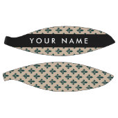 Fleur de Lis, Green on Beige, Royal, Your Name バスケットボール (パネル)