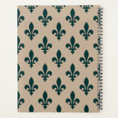 Fleur de Lis, Green on Beige, Royal, Your Name プランナー手帳 (裏面)