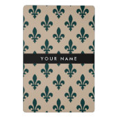 Fleur de Lis, Green on Beige, Royal, Your Name ミニクリップボード (裏面)