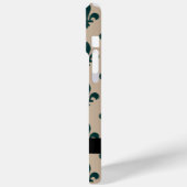 Fleur de Lis, Green on Beige, Royal, Your Name Case-Mate iPhoneケース (裏面 / 左)