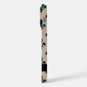 Fleur de Lis, Green on Beige, Royal, Your Name iPhoneケース (左側面)