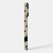 Fleur de Lis, Green on Beige, Royal, Your Name iPhoneケース (右側面)