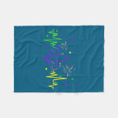 Fleur De Lis Heartbeat Nurse Mardi Gras Carnival M フリースブランケット (正面(横))