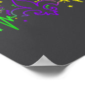 Fleur De Lis Heartbeat Nurse Mardi Gras Carnival M ポスター (角)