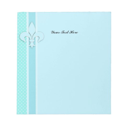 Fleur-de-Lis in Blue ノートパッド (正面)