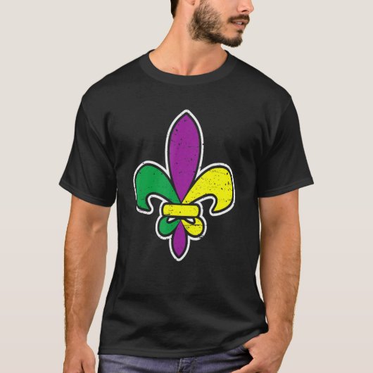 Fleur De Lis Mardi Gras Carnival  New Orleans Tシャツ (正面)