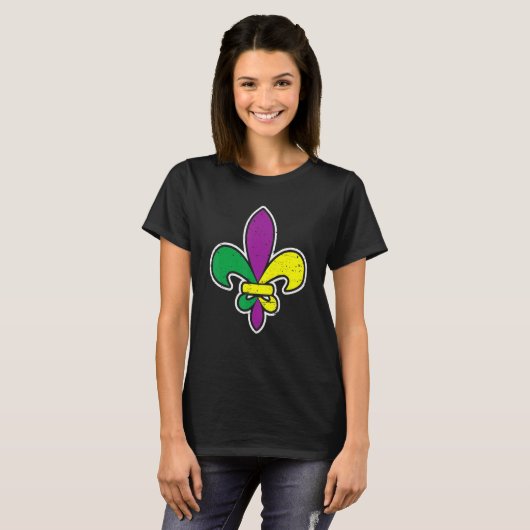 Fleur De Lis Mardi Gras Carnival  New Orleans Tシャツ (正面フル)