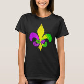 Fleur De Lis Mardi Gras Mask New Orleans Carnival  Tシャツ (正面)