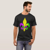 Fleur De Lis Mardi Gras Mask New Orleans Carnival  Tシャツ (正面フル)