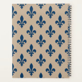 Fleur de Lis, Navy Blue on Beige, Royal, Your Name プランナー手帳 (裏面)